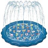 Jasonwell Splash Pad Sprinkler for Kids 60" Splash Play Mat Outdoor Water Toys Inflatable Splash Pad Baby Toddler Pool Boys Girls Children Outside Backyard Dog Sprinkler Pool for Age 1 2 3 4 5 6 7 8 9