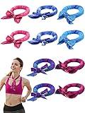 Janmercy 10 Pcs Tie Dye Cooling Neck Wraps Cooling Scarf Ice Bandanas Summer for Men Women Camping Running Outdoor Sports (Starry Sky Style)