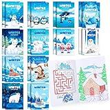 BenLouis 60 Pcs Winter Mini Coloring Books Kids Polar Animals Penguin Party Favors Small Activity Books Bulk for Kids Winter Holiday Theme Birthday Goodie Bags Stuffers Return Gifts Classroom Travel