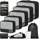 BAGAIL 9 Set Packing Cubes Luggage Packing Organizers for Travel Accessories (Black)