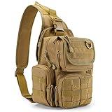 G4Free Tactical EDC Sling Bag Pack with Adjustable Holster Sling Shoulder Assault Range Backpack(Tan)
