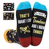 HAPPYPOP Trombone Gifts for Musicians - Marching Band Gifts for Teacher, Trombone Socks for Men Women