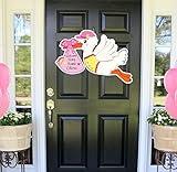 Cute News Welcome Home Baby Door Sign, Its a Girl Stork Hanger, Personalized Newborn Decoration, New Birth Arrival Announcement Card, Hospital Wreath, Shower Party Banner, Photo Prop, Custom Gift