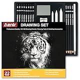 Charcoal Pencils for Drawing, Set of 22, Professional Drawing Sketch Pencils, Art Supplies for Sketching, Shading, Artist Charcoal Supplies for Beginners & Pro Artists.