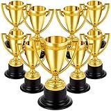 HFAYDZSW Mini Trophies Bulk for Kids, 9Pcs Plastic Gold Small Trophy Cups, Golden Award Trophy Cups for Classroom School Rewards, Sports Tournament Winning Prizes Party Favor