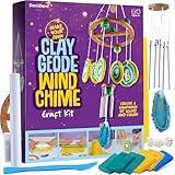 Dan&Darci DIY Clay Geode Wind Chime Craft Kit for Kids - Crafts for Girls Ages 8-12 - 6 7 8 9 10 Year Old Girl Birthday Gifts - Gift Ideas - Kid Art Kits Toys for Boys Age 8-10