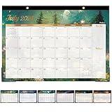 2025-2026 Desk Calendar - 18 Month Desk Calendar 2025-2026, Jul.2025 - Dec.2026, 17" x 12", Desk/Wall Calendar 2-in-1 with Notes, Corner Protector, Ruled Blocks - Mysterious forest