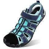 JIASUQI Lightweight Slip on Hiking Sandals Womens Mens Sports Beach Pool Water Shoes Blue 8Women/6.5Men