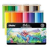 Ohuhu Colored Pencils: 72 Oil-based Drawing Pencils for Coloring Portrait Sketching Landscape, Durable Soft Core, Professional 72 Pack for Artist, Adult & Beginners, Halawa Series