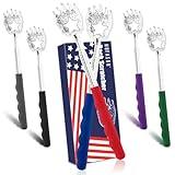 HOFASON 6 Pack USA Back Scratcher, Prizes for Adults, Stocking Stuffers for Men Women, Christmas Birthday Gifts, White Elephant Gifts for Adults Men Women, Extendable Bulk Back Massager Tools