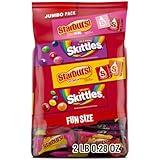 Wrigley's Assorted Candy Variety Pack, SKITTLES Original, SKITTLES Wild Berry & STARBURST Original and STARBURST FaveReds Fun Size Chewy Candy, 32.28 Oz Jumbo Pack, Bulk Bag