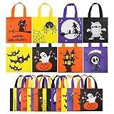 CCINEE 24pcs Non-Woven Treat Bags 8 Cute Halloween Pattern Totes Party Bags with Handles for Kids' Halloween Trick or Treat Party Favor Supply