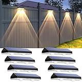 Solar Fence Lights Outdoor - 2700/4000/6000K 3 Mode, Solar Fence Lights Outdoor Waterproof LED, Fence Light Solar Powered for Outside, Backyard/Railing/Step/Patio/Wall and home improvement(8 pack)