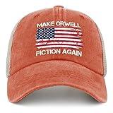 LifeVibes Make Orwell Fiction Again Hat Mens Cute Caps Women Saffron Cycling Caps Humor for Volunteer