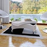 TREATLIFE HOME Coffee Table with Shape-Adjustable Design, High Gloss White Finish, for Living Room or Bedroom