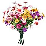MACTING Artificial Flowers for Outdoors 6 Bundles Fake Flowers UV Resistant Faux Plastic Plants No Fade for Planters Window Box Patio Porch Garden Yard Indoor Outside Summer Decorations(Mix Color-1)