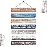 Yookeer Coastal Christian Wall Art Office Inspirational Beach Wooden Bible Verses Bedroom Ocean Scripture Wall Art Meditation Inspirational Hanging Wood Sign for Kitchen Living Room (English Style)