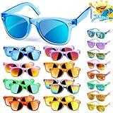 Kids Sunglasses Bulk Party Favors - 16 Packs Boys Girls Sunglasses for Kids Age 3-8 with UV 400 Protection, Neon Sunglasses for Kids Party