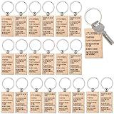 Landical 20 PCS Wood Little Reminders Keychain Bulk Affirmation Motivational Quotes Inspirational Key Chain Positive Self Love Mental Health Gift for Women Men Friends Coworkers Teens Boys Girls
