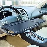 Xergur 2 in 1 Car Steering Wheel Tray/Back Seat Headrest Tray for Eating Food Drink and Writing Laptop Work, Black Car Desk