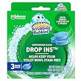 Scrubbing Bubbles Continuous Clean Drop-Ins Toilet Cleaner Tablet, Repels Tough Hard Water and Limescale Stains, Blue Discs, 4.23 oz, 3ct