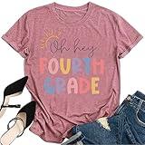 YZMI 4th Grade Shirts First Day of School Teacher Tshirts Back to School Outfits 7-Pink L