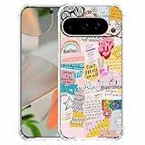 malegaon Indie Positive Quotes Popular Words Collage,Trendy Soft TPU Full Cover Case for Google Pixel 9 Pro XL Clear