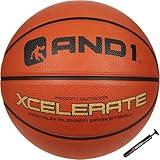 AND1 Xcelerate Rubber Basketball: Official Regulation Size 7 (29.5 inches) - Deep Channel Construction Streetball, Made for Indoor Outdoor Basketball Games