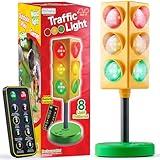 ArtCreativity Traffic Light - Teacher Classroom Must Haves Supplies, 8 Modes with Remote - Classroom Decor, Kindergarten Educational Lamp -Real Traffic Light Rotation Mode, Red Light Green Lights Game