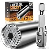Stocking Stuffers for Mens Gift Christmas Super Universal Socket Tools Gifts for Men: Socket Set with Power Drill Adapter(7-19 MM) Cool Stuff Gadgets forWomen Birthday Gift for DadHusband Adults