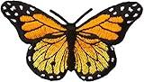 PatchClub Monarch Butterfly Patch Applique, 3 x 1.75 inches - Iron On/Sew On Fully Embroidered