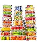 60 PCS Food Storage Containers with Lids Airtight, Total 718oz Leakproof Containers Set for Kitchen Storage, Meal Prep, Reusable Plastic, Microwave/Dishwasher Safe, Extra Labels & Pen