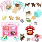 TQQFUN 32 PCS Dog Figures Pet Pretend Play Toys Educational Toy for Girls and Boys, Pet Pretend Play Toys, Realistic Detailed Pet Care Center Play Set, Puppy Toys for Boys and Gilrs.