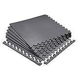 Marcy Interlocking Waterproof Flooring Mat for Exercise Equipment & Accessories MAT-20,Black