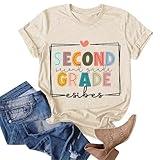 Second Grade Shirt,Kindergarten Teacher Shirt First Day of School Shirts Special Education Tshirts tees t Shirts for Women Back to Schools Clothes Graphic Top Outfits #2st Grade L