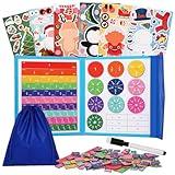 Easter Basket Stuffers Magnetic Fraction Educational Puzzle - 110pcs Math Fraction Manipulatives for Elementary,Montessori Magnetic Book Fraction Puzzle for Children