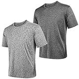 AJGAI 2&5 Pack Men's Sports T Shirts,Crew Neck Breathable Quick-Dry Short Sleeve, Lightweight Tee for Athletic Running
