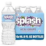 Splash Refresher Acai Grape Flavored Water, 16.9 Fl Oz, Plastic Bottle Pack of 6