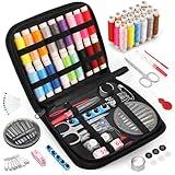 Coquimbo Sewing Kit Gifts for Mom Grandma Women Men Adults Kids Teen Beginner Traveler, Portable Sewing Supplies Accessories Contains Thread, Needles, Scissors, College Dorm Room Essentials (Black, M)