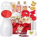 27 Pcs Bath and Body Gifts Basket Set - Rose Spa Gifts Set Skin Care Set for Women, Gift Baskets Set for Mothers Day Mom | Perfect Gifts for Christmas, Birthday, Valentines Day All Occasion Present