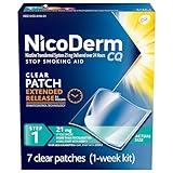 NicoDerm CQ Step 1 Nicotine Patches to Quit Smoking, 21mg, Stop Smoking Aid, 7 Count (1 Week Kit)