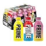 PRIME HYDRATION Variety - ICE POP, Strawberry Banana, Lemonade, Sports Drinks, Electrolyte Enhanced for Ultimate Hydration, 250mg BCAAs, B Vitamins, Antioxidants, Low Sugar, 12 Fl Oz, 15 Pack