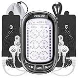 Dual Channel TENS EMS Unit 24 Modes 36 Levels, Upgraded Large Screen Intensity Muscle Stimulator for Back Neck Shoulder Pain Relief, Rechargeable Electric Pulse Massager TENS Machine with 10 Pads