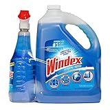 Windex Glass & More Cleaner with Ammonia-D Trigger Spray 946mL/1 Qt + Refill 1 Gallon