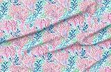 Spoonflower Fabric - Pinke Blue Ocean Tropical Beachy Preppy Coastal Classic Beach Colorful Printed on Petal Cotton Fabric by The Yard - Sewing Quilting Apparel Crafts Decor