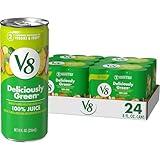 V8 Deliciously Green 100% Fruit and Vegetable Juice, 8 fl oz Can (6 Pack) (Case of 4)