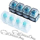 2 PCS Keyboard Fidget Toy, Keyboard Fidget Keychain 4-in-1 Keyboard Decompression Button Finger Clicker Toys, Button Stress Relief Fidget Gifts to Relief Stress (Clear Black)
