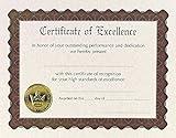Great Papers! Ready-to-Use Certificates, Excellence, 11 X 8.5, Ivory/Brown/Gold Colors with Brown Border, 6/Pack
