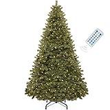 YITAHOME Pre-Lit Green Artificial Hinged Christmas Tree with Remote Control, 6ft Prelighted Spruce Xmas Tree for Home, Office, Party Decoration with 1000 Branch Tips and 250 Lights, Green