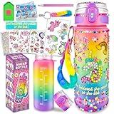 EDSPORTSHOUSE Decorate Your Own Water Bottle Kits for Girls Age 4-6-8-10,Unicorn Painting Crafts,Fun Arts and Crafts Gifts Toys for Girls Birthday Christmas(Unicorn)